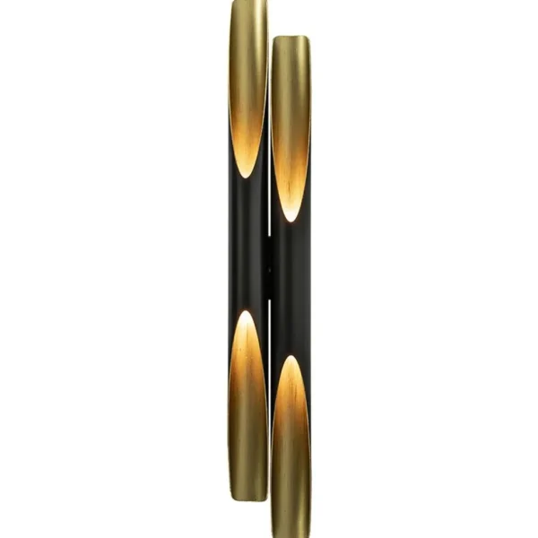 design_wandlamp_pipes_mat_2.webp Sale Straluma Design wandlamp Pipes mat zwart met goud
