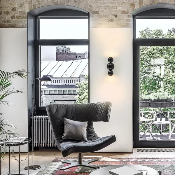 design_wandlamp_textured__4.webp Sale Straluma Design wandlamp textured black inclusief LED