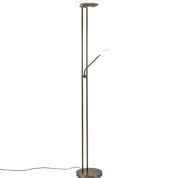 dimbare_led_uplighter_met_1-1.webp Clearance Straluma Dimbare LED uplighter met leeslamp donker brons