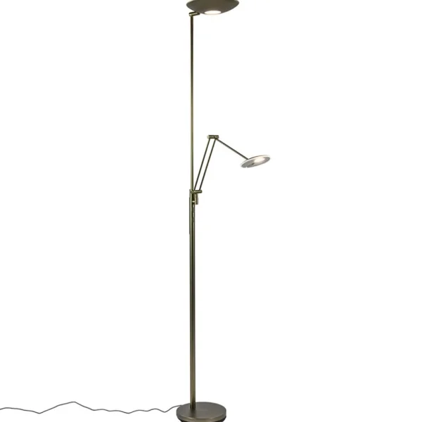 dimbare_led_uplighter_met_1.webp Sale Straluma Dimbare LED uplighter met leeslamp donker brons