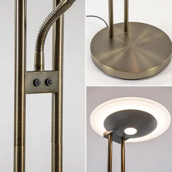 dimbare_led_uplighter_met_2-1.webp Clearance Straluma Dimbare LED uplighter met leeslamp donker brons
