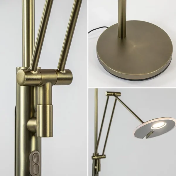 dimbare_led_uplighter_met_2.webp Sale Straluma Dimbare LED uplighter met leeslamp donker brons