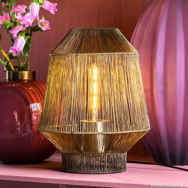 Fashion Straluma Draad tafellamp Vitora antiek brons