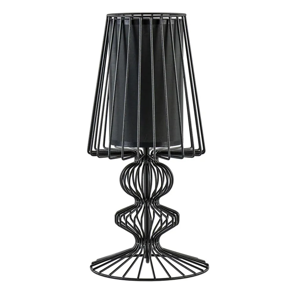 draad_tafellamp_zwart_met_0.webp Discount Straluma Draad tafellamp zwart met cilinder kap
