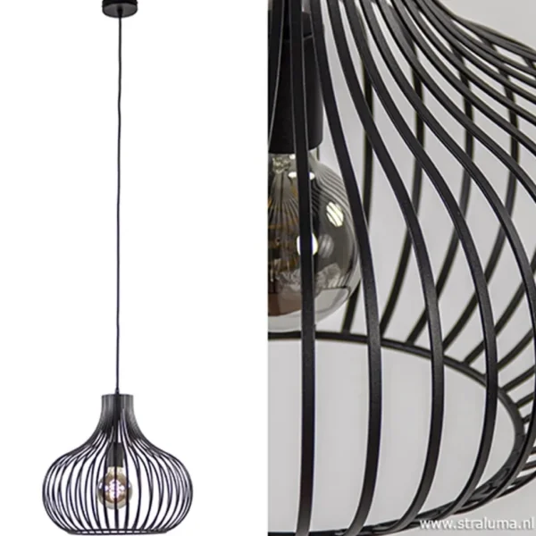 draadhanglamp_medium_zwar_2.webp Best Straluma Draadhanglamp medium zwart 38cm