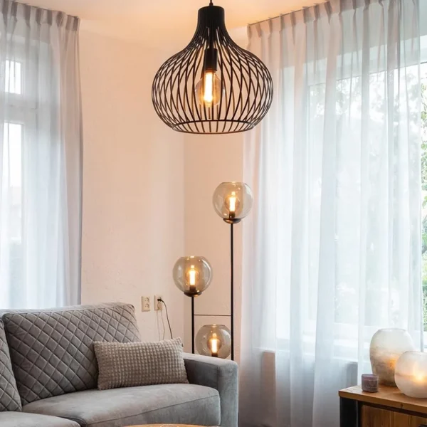 draadhanglamp_medium_zwar_4.webp Best Straluma Draadhanglamp medium zwart 38cm