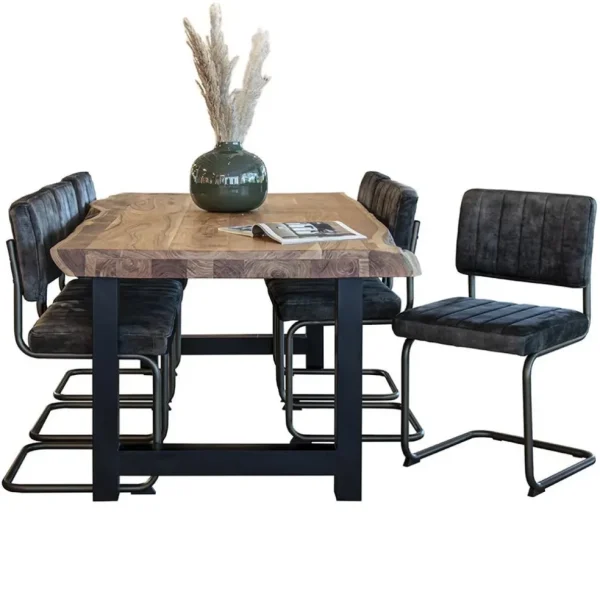 eetkamerstoel_hunter_groe_4.webp Discount Straluma Eetkamerstoel hunter groen met zwart onderstel