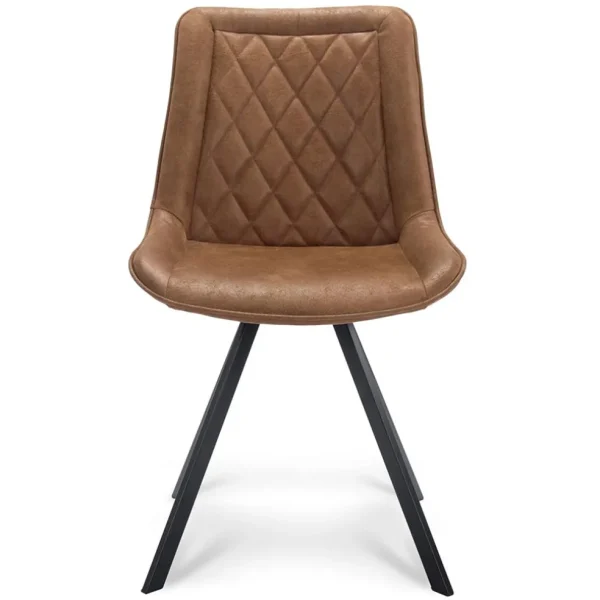 Store Straluma Eetkamerstoel microleder Bull camel met zwarte poot