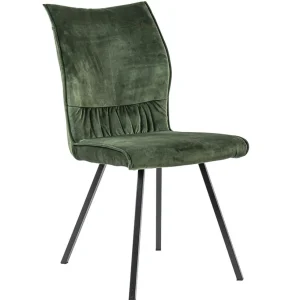 Sale Straluma Eetkamerstoel velvet groen met zwart