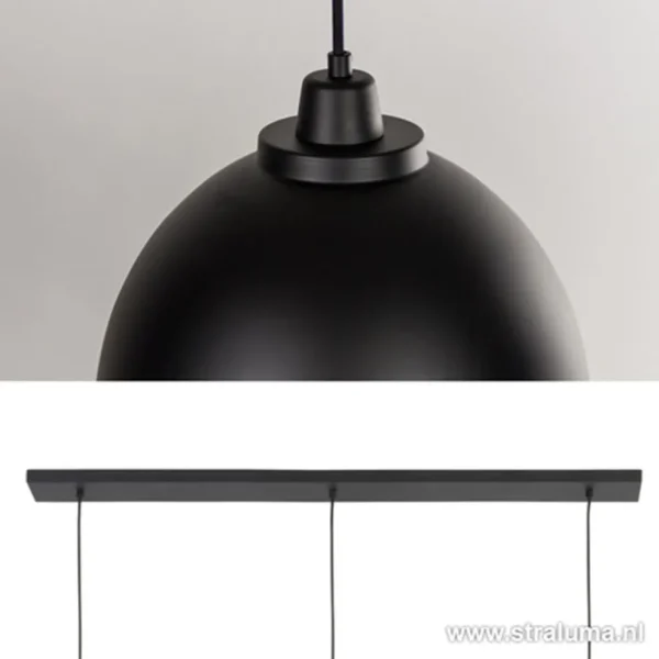 Clearance Straluma Eettafel hanglamp Kylie 3- lichts zwart-goud