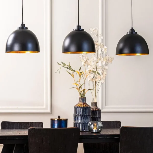 Clearance Straluma Eettafel hanglamp Kylie 3- lichts zwart-goud