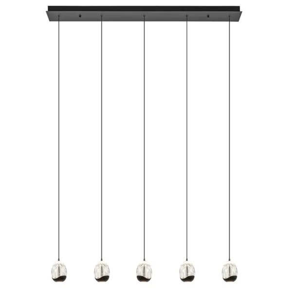 Store Straluma Eettafelhanglamp Clear Egg met zwart inclusief LED