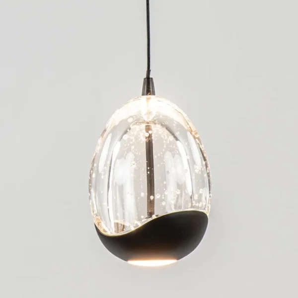 Store Straluma Eettafelhanglamp Clear Egg met zwart inclusief LED
