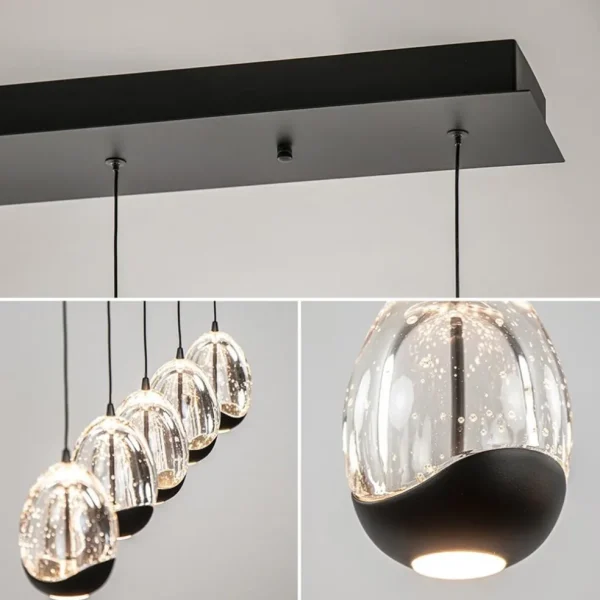 Store Straluma Eettafelhanglamp Clear Egg met zwart inclusief LED