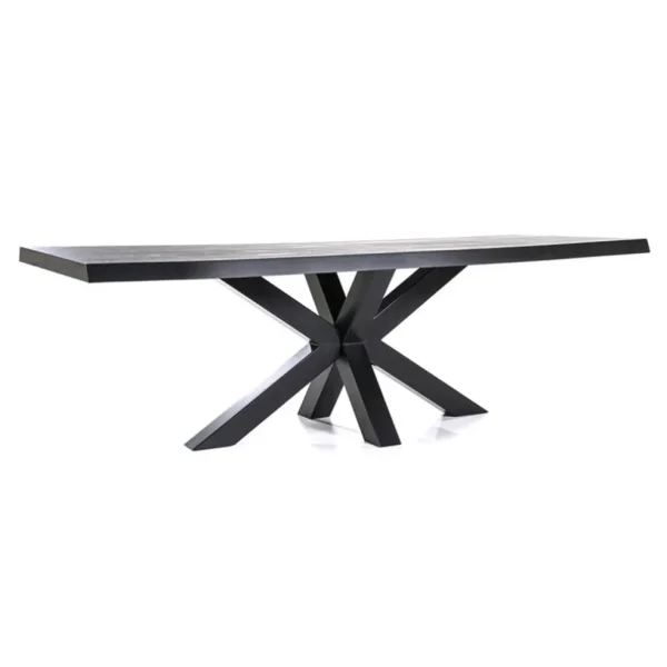 eiken_boomstam_tafel_met__0.webp Discount Straluma Eiken boomstam tafel met spinpoot zwart 240x100 cm