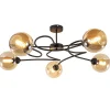 elegante_lichts_plafondla_1.webp New Straluma Elegante 5-lichts plafondlamp met amber glazen bollen