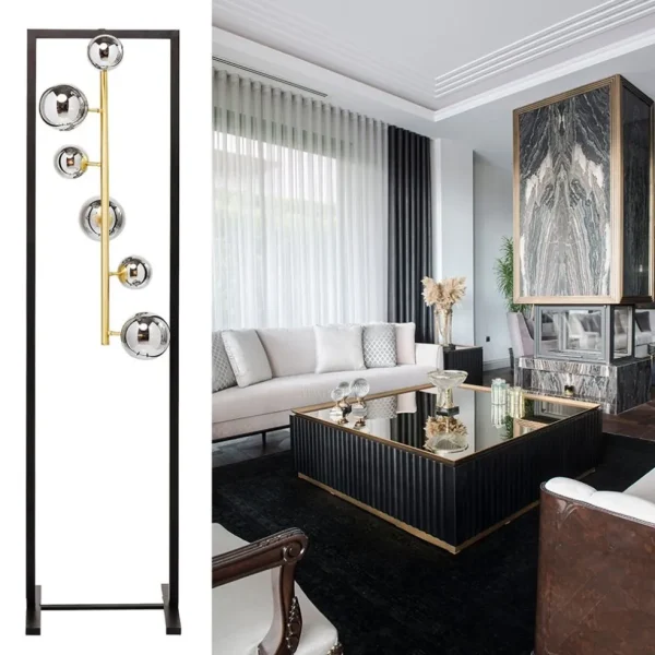 Fashion Straluma Elegante luxe vloerlamp met 6 glazen bollen