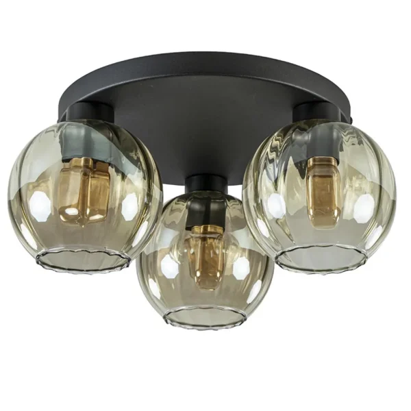 elegante_plafondlamp_lich_0.webp Store Straluma Elegante plafondlamp 3-lichts amber glas