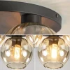 elegante_plafondlamp_lich_3.webp Store Straluma Elegante plafondlamp 3-lichts amber glas