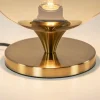 elegante_tafellamp_donker_2.webp Outlet Straluma Elegante tafellamp donker goud met amber glazen bol 25 cm