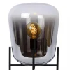 Outlet Straluma Elegante tafellamp zwart frame met smoke glazen kap
