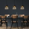 Cheap Straluma Glazen eettafelhanglamp zwart luxury