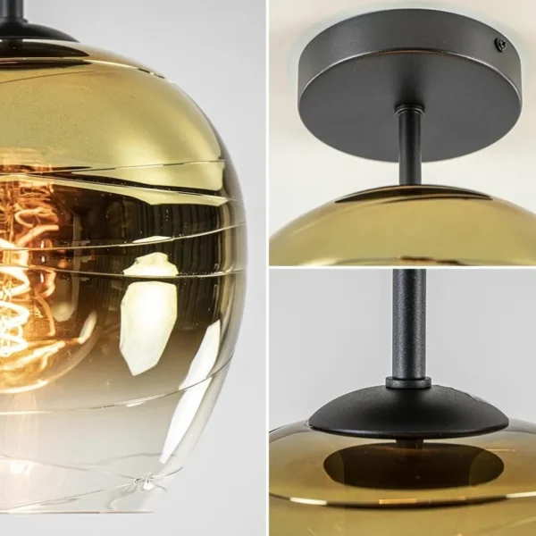 Flash Sale Straluma Glazen plafondlamp gold gradient met zwart