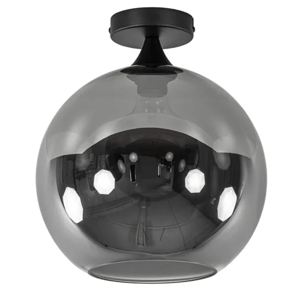globe_plafondlamp_zwart_m_0.webp Sale Straluma Globe plafondlamp zwart met smoke/titanium glas 30 cm