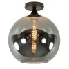 globe_plafondlamp_zwart_m_1.webp Sale Straluma Globe plafondlamp zwart met smoke/titanium glas 30 cm