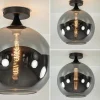 globe_plafondlamp_zwart_m_3.webp Sale Straluma Globe plafondlamp zwart met smoke/titanium glas 30 cm