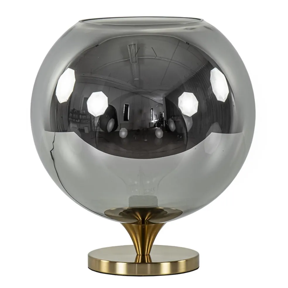 globe_tafellamp_smoketita_0.webp Online Straluma Globe tafellamp smoke/titanium met gouden voet