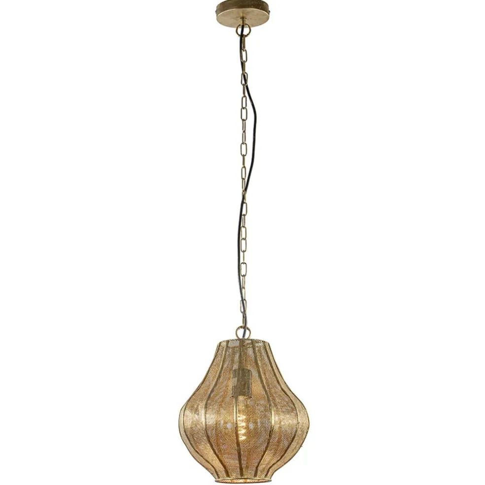 Fashion Straluma Gouden Oosterse hanglamp Micha met ketting Light & Living