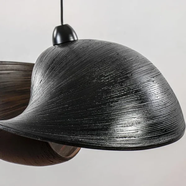 Outlet Straluma Grote bamboe hanglamp shell zwart