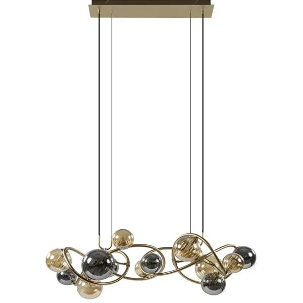 grote_hanglamp_goud_met_a_0.webp Best Straluma Grote hanglamp goud met amber/smoke glazen bollen