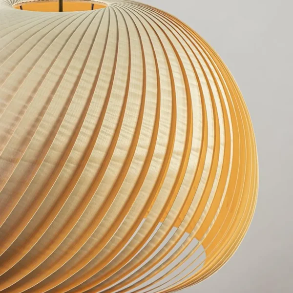 Store Straluma Grote hanglamp hout naturel rond 60 cm