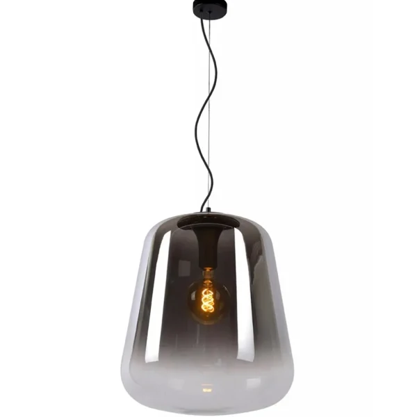 grote_hanglamp_smoke_glaz_1.webp Sale Straluma Grote hanglamp smoke glazen kap met zwart