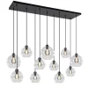 Fashion Straluma Grote hanglamp zwart 11- lichts multipendel helder glas