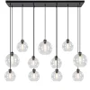 Fashion Straluma Grote hanglamp zwart 11- lichts multipendel helder glas