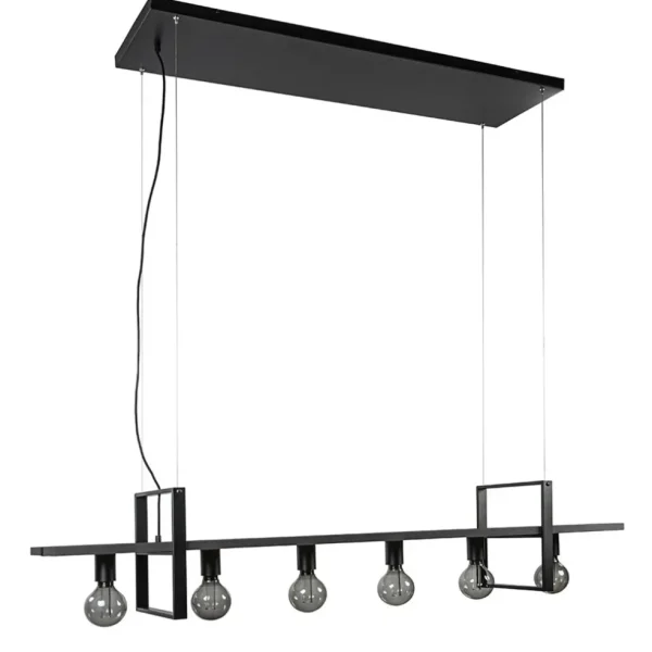 Cheap Straluma Grote hanglamp zwart frame met houten planken