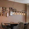 Cheap Straluma Grote hanglamp zwart frame met houten planken