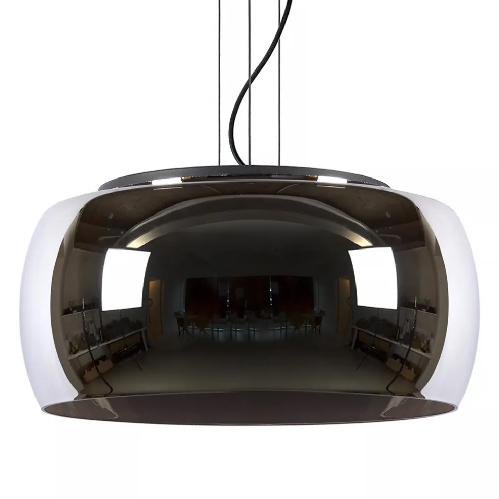 grote_hanglamp_zwart_met__0.webp Online Straluma Grote hanglamp zwart met smoke glazen kap
