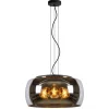 grote_hanglamp_zwart_met__1.webp Online Straluma Grote hanglamp zwart met smoke glazen kap