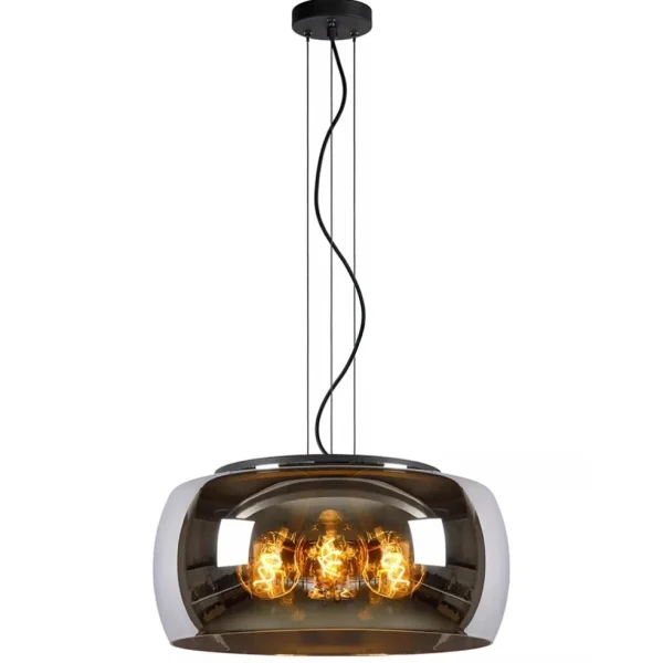 grote_hanglamp_zwart_met__1.webp Online Straluma Grote hanglamp zwart met smoke glazen kap