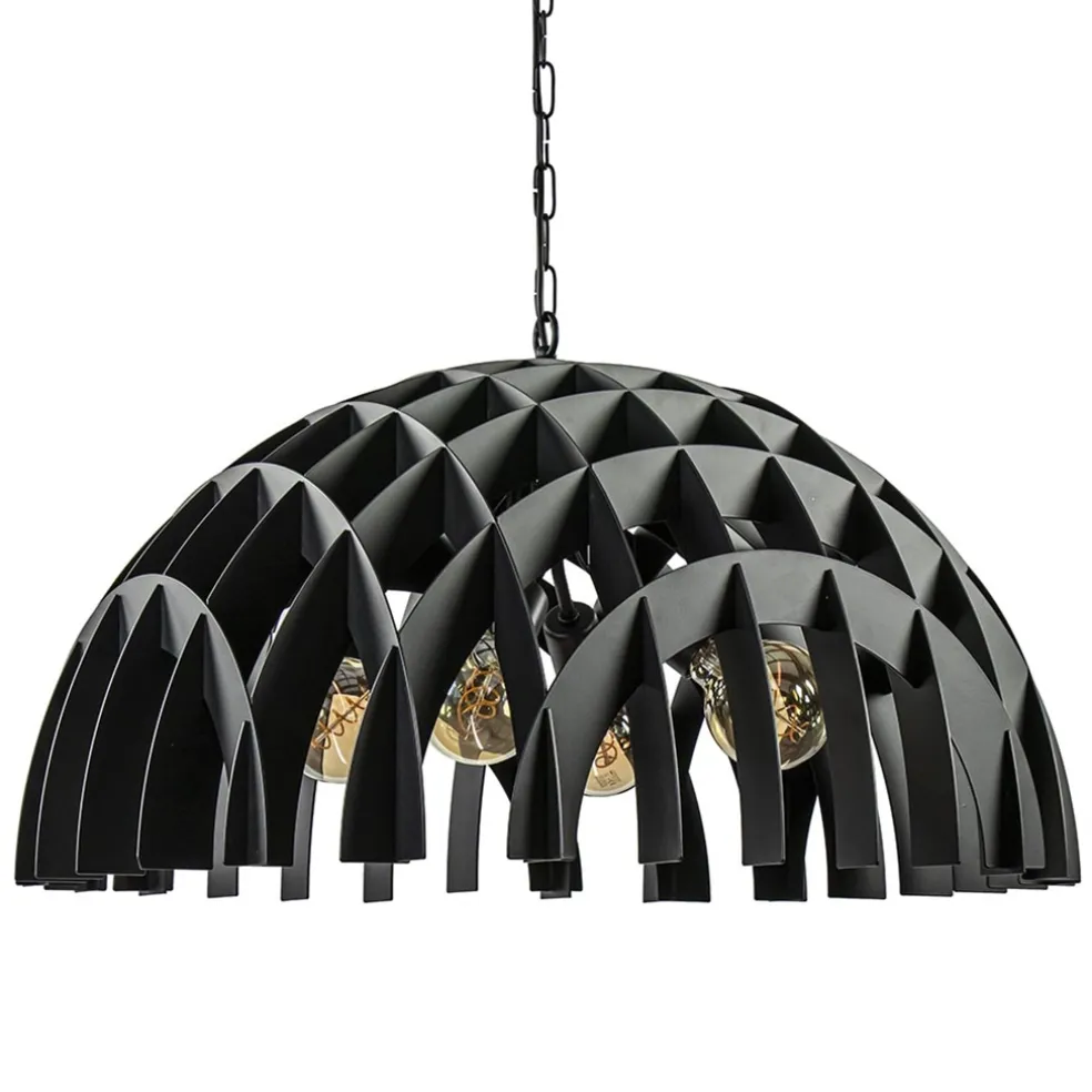 grote_koepel_hanglamp_dom_0.webp Outlet Straluma Grote koepel hanglamp Dome mat zwart metaal