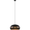 Cheap Straluma Grote koepel hanglamp zwart met goud 50 cm