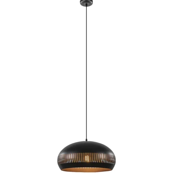 Cheap Straluma Grote koepel hanglamp zwart met goud 50 cm
