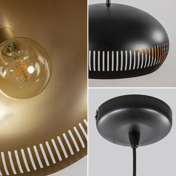 Cheap Straluma Grote koepel hanglamp zwart met goud 50 cm