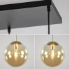 Clearance Straluma Grote 6-lichts eettafelhanglamp messing met amber glazen bollen