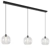 Flash Sale Straluma Grote 3-lichts hanglamp met helder glas en zwarte balk