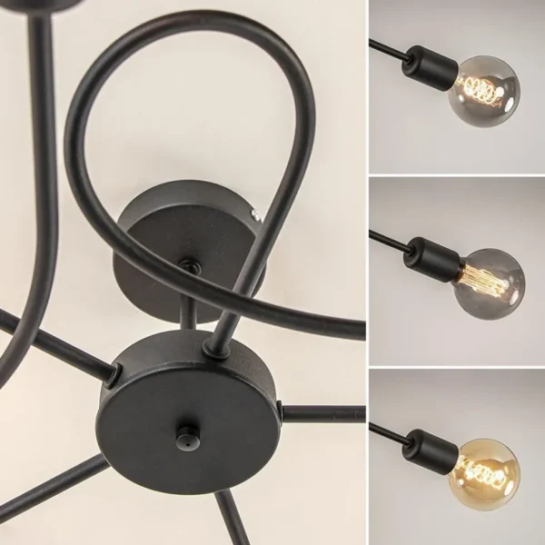 Online Straluma Grote 5-lichts plafondlamp zwart exclusief lichtbronnen